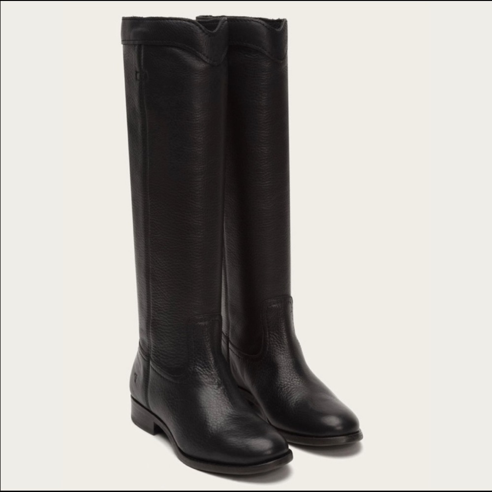 Frye Cara Roper Tall Black Leather Boots